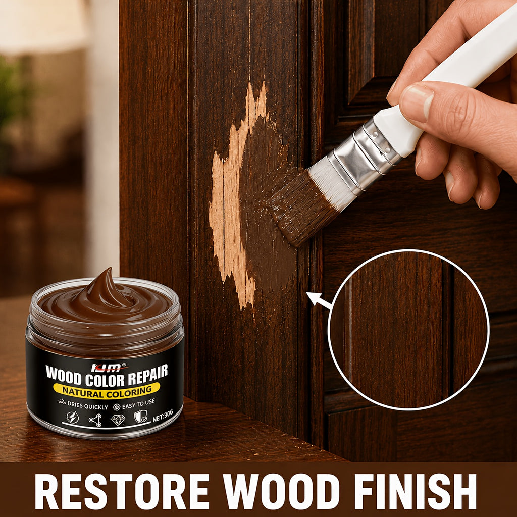 Wood Repair Paste Scratch & Crack Filler, Color-Restoring Wood Putty for Furniture, Doors, Cabinets, Tables, Chairs & Floors, Easy-to-Use Surface Repair Solution