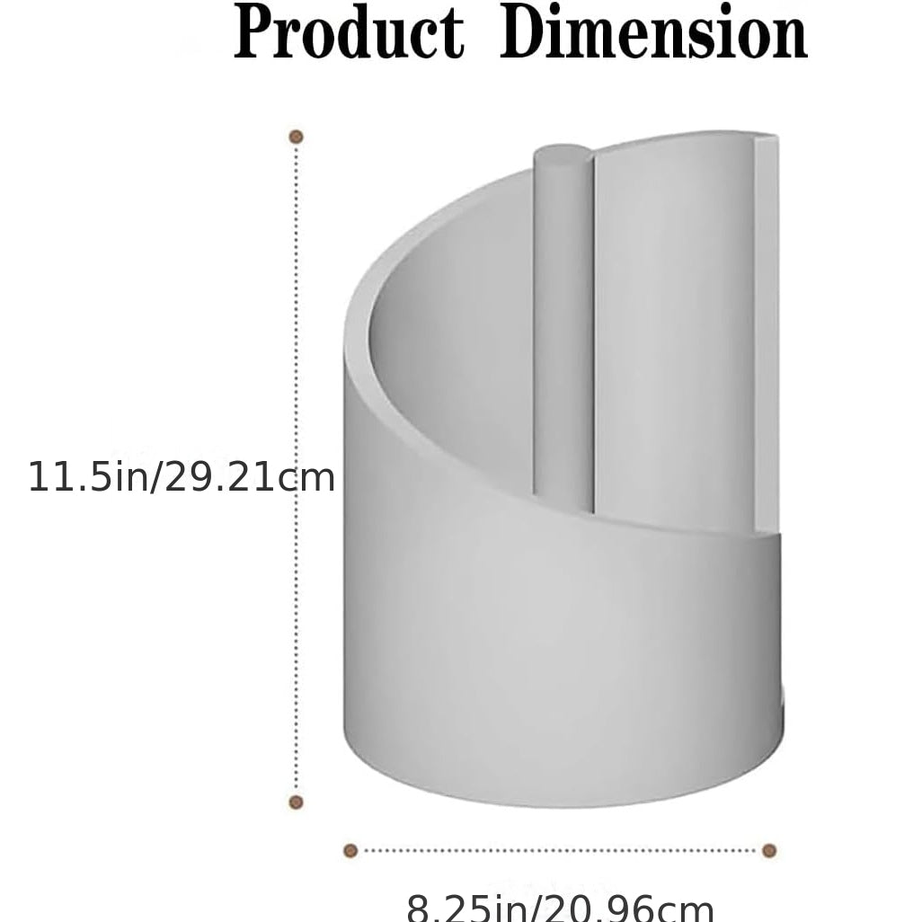 Paper Towel Holder Countertop - Mountain Design with Mango Wood Round Base & Iron Stand, No Tools Required, Kitchen Counter Organizer in Black, Gray, White, Blue & Natural