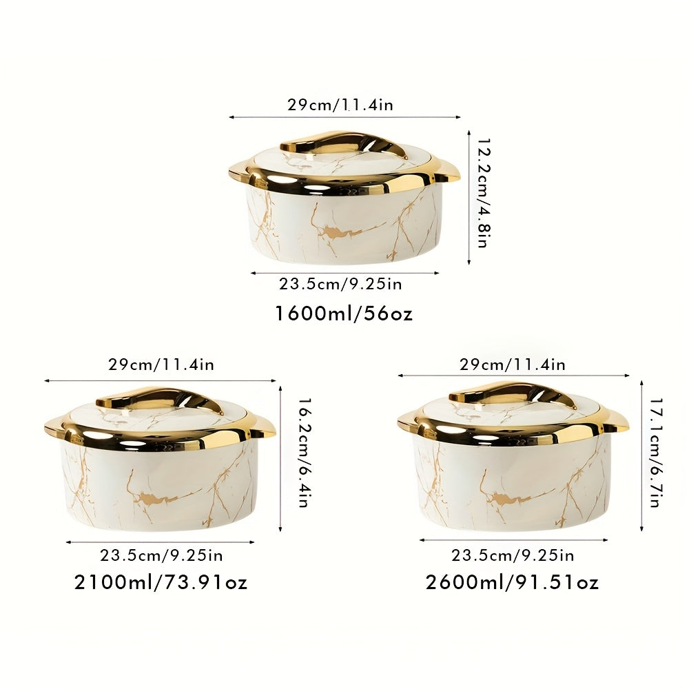 Insulated Thermal Casserole Dish Set with Lids 3-Piece – Stainless Steel Hot & Cold Food Warmer for Buffets, Hot Pot, Family Gatherings & Potlucks – 5 Colors