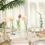 Glass Cylindrical Vase Bulk Set 15 30 50pcs – Handmade Clear Slender Vases for Wedding Centerpieces, Single Rose Display, Desk Aesthetics, Home & Party Table Decoration