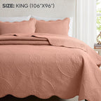 Luxury Quilted Bedspread Set 3 Piece Floral Coverlet with Pillow Shams Breathable Lightweight All Season - Twin Queen King California King 16 Colors