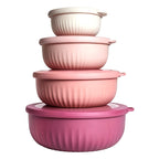 Mixing Bowl Set with Lids 8pcs - 4 Gradient Color Bowls + 4 Lids (13oz, 24oz, 41oz, 73oz), BPA-Free, Dishwasher Safe, Stackable for Meal Prep, Salad, Snacks & Food Storage