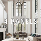 Pinch Pleated Textured Semi-Sheer Curtains – Farmhouse & Modern Rustic, Back Tab | Living Room & Bedroom | 2 Colors, 12 Sizes | Packs of 2 & 4 | Nuvia Haven