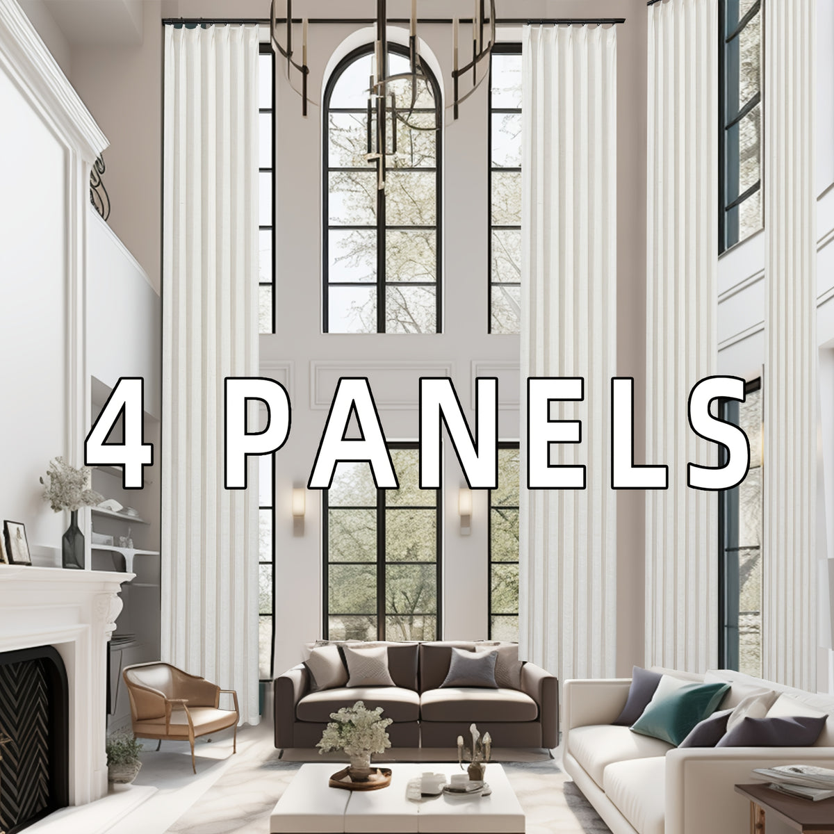 Pinch Pleated Textured Semi-Sheer Curtains – Farmhouse & Modern Rustic, Back Tab | Living Room & Bedroom | 2 Colors, 12 Sizes | Packs of 2 & 4 | Nuvia Haven