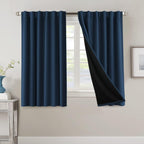 Blackout Curtains 2 Panels 100% Room Darkening 96 Inch Long – Triple Weave Thermal Insulated Back Tab & Rod Pocket Window Drapes for Bedroom & Living Room
