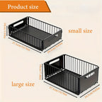 Cabinet Pull-Out Storage Basket 2pcs – Sliding Under-Sink Organizer, Spice Rack & Pantry Shelf Basket for Kitchen, Bathroom & Household Storage