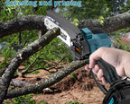 Mini Cordless Chainsaw Handheld Electric Pruning Saw with Splash Guard Security Lock Rechargeable Battery for Tree Branch Garden Yard Trimming Gift for Men