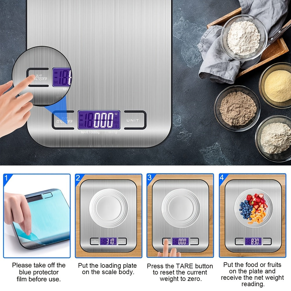 Digital Food Scale 22lb, Kitchen Scale in Grams & Ounces for Cooking, Baking & Weight Loss, Precise Tare Function, Slim Design, Easy to Clean, Perfect for Meal Prep & Coffee
