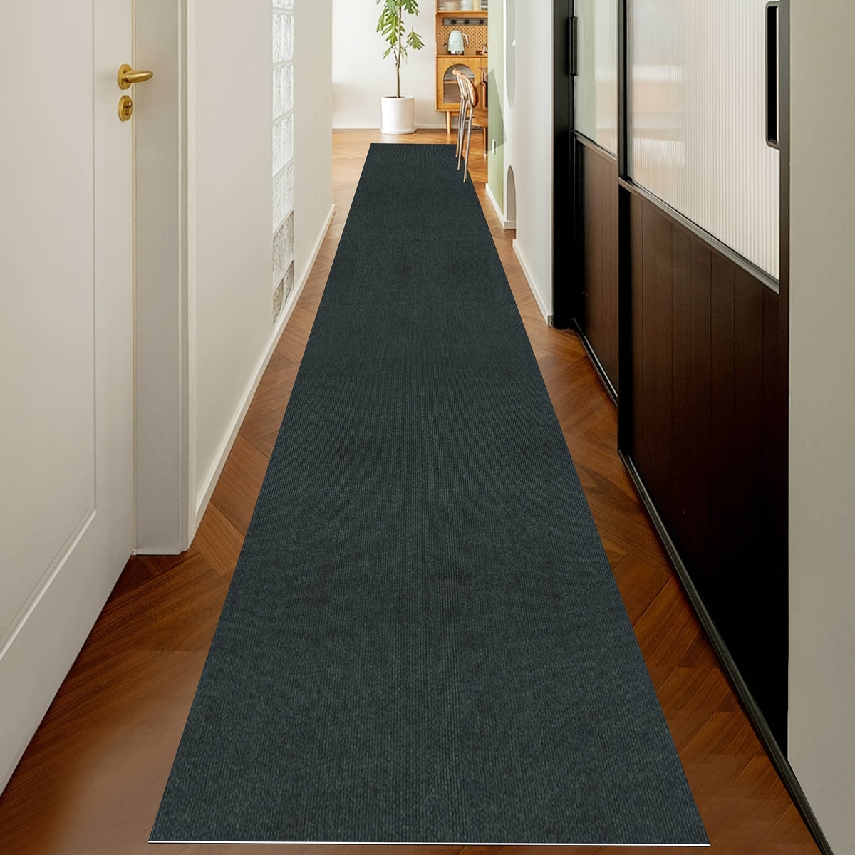 Non-Slip Runner Rug Washable & Cuttable – Low-Profile Hallway Rug for Kitchen, Living Room, Bedroom, Balcony & Poolside – Multiple Sizes 60x180 to 60x600cm