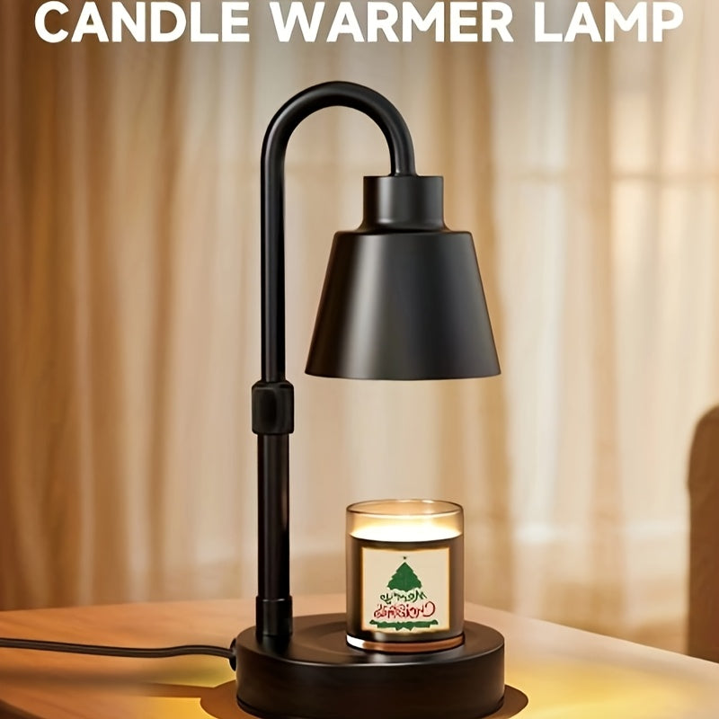 Metal Adjustable Candle Warmer Lamp with Timer – Height Adjustable Wax Melt Warmer for Jar Candles, Flameless Home & Bedroom Decor, Housewarming & Birthday Gift for Moms (Bulb Not Included)