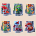 Kitchen Towels Set of 6 Colorful Printed Dishcloths Soft Absorbent Holiday Tea Towels Hand Towels Decorative Kitchen Decor Cleaning Supplies