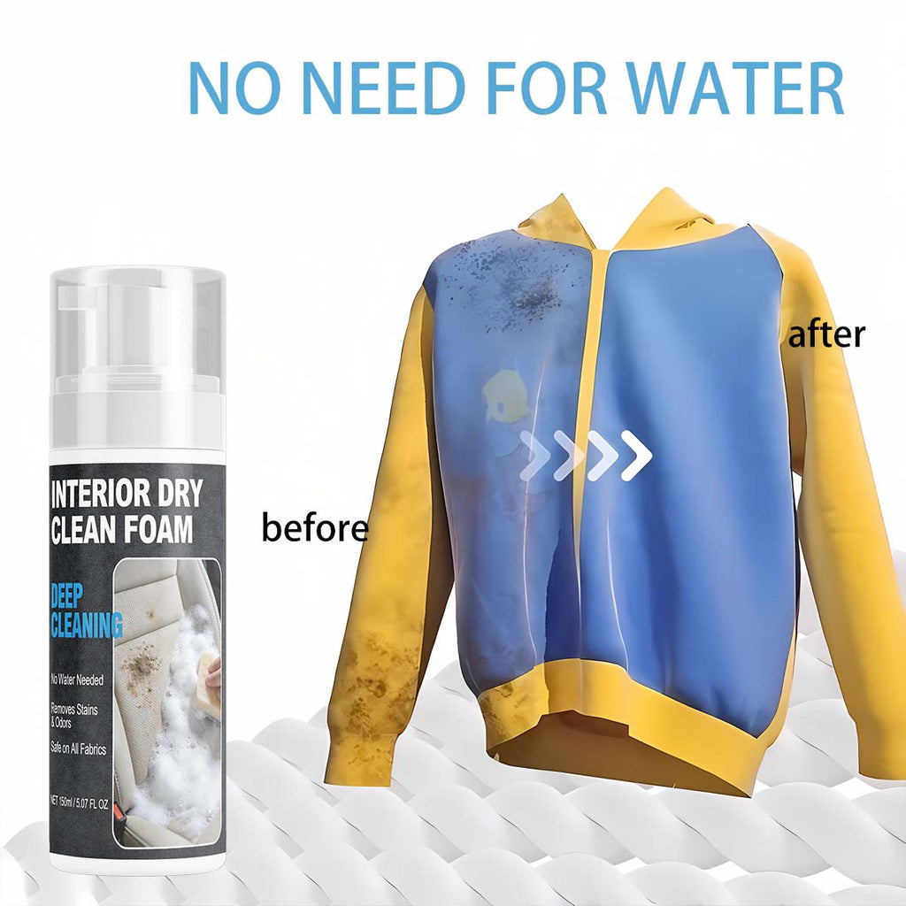 No-Water Fabric & Upholstery Stain Remover 150ml – Safe Dry Cleaner for Sofas, Mattresses, Carpets, Clothing & Curtains, Powerfully Breaks Down Stains, No Rinse Needed, Easy to Use