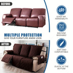 Recliner Slipcovers 3pcs Set – Waterproof Non-Slip Elastic Quilted Recliner Chair Cover Furniture Protector for Living Room Bedroom Office, Valentine's Day Gift Home Decor