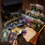 Witchcraft Supplies Kit for Spells – 94 / 130pcs Witch Box with Pink Candles, Wiccan Tools & Beginner Pagan Ritual Set | Halloween