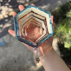 Hand-Painted Book Stack Coffee Mug Stained Glass Art 7oz 14oz Stackable Glass Cup - Novelty Gift for Book Lovers Librarians Women Book Club Literature Enthusiasts | Nuvia Haven