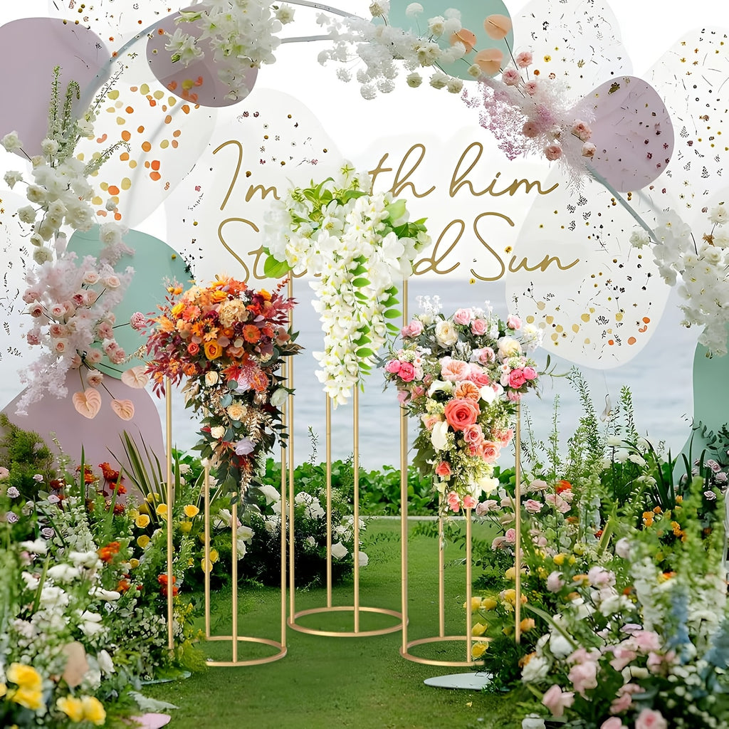 Metal Cylinder Pedestal Stand for Events – Round Cylinder Display Stand for Vase Cake Floral Arrangements, Party Wedding Celebration Table Riser, Decorative Metal Craft Stand
