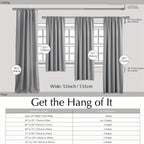 100% Blackout Curtains - 4 Panel Set, Boho Rustic Textured Grommet Drapes for Living Room & Bedroom, Privacy & Room Darkening, 4 Colors