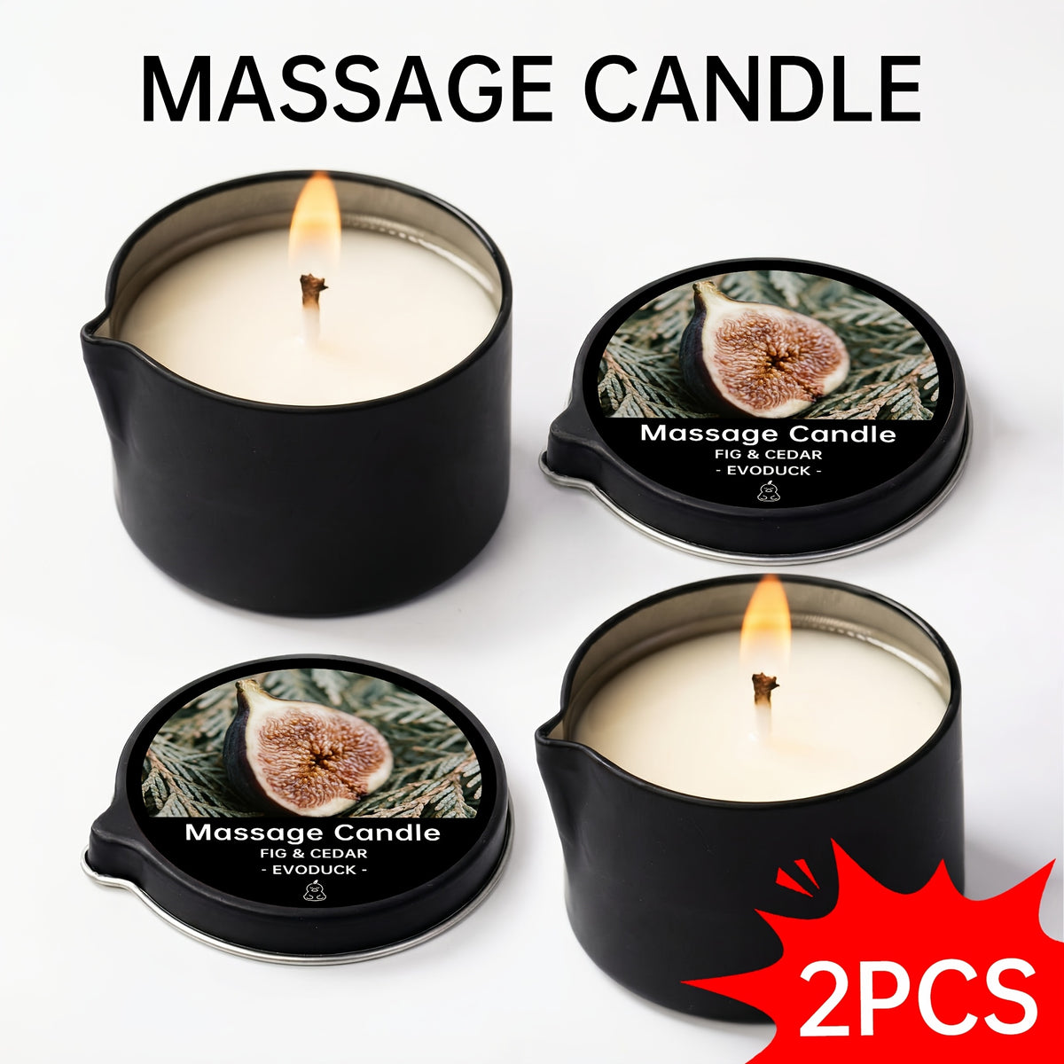 2-in-1 Soy Wax Massage Oil Candle Essential Oil Scented Warm Moisturizing Body Lotion Luxury Spa Candle Gift Set for Women Nail Salon Pedicure Wedding Christmas Valentine 1pc 2pc 6pc 17 Scents