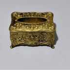 European Retro Luxury Tissue Box Cover | Decorative Antique-Style Facial Tissue Holder for Living Room, Bathroom & Restaurant | Antique Gold, Silver or Vintage Red