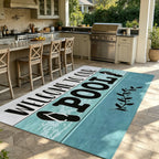 Welcome to the Pool Velour Area Rug Machine Washable Anti-Slip Soft Velvet Floor Mat Multiple Sizes for Living Room Bedroom Outdoor