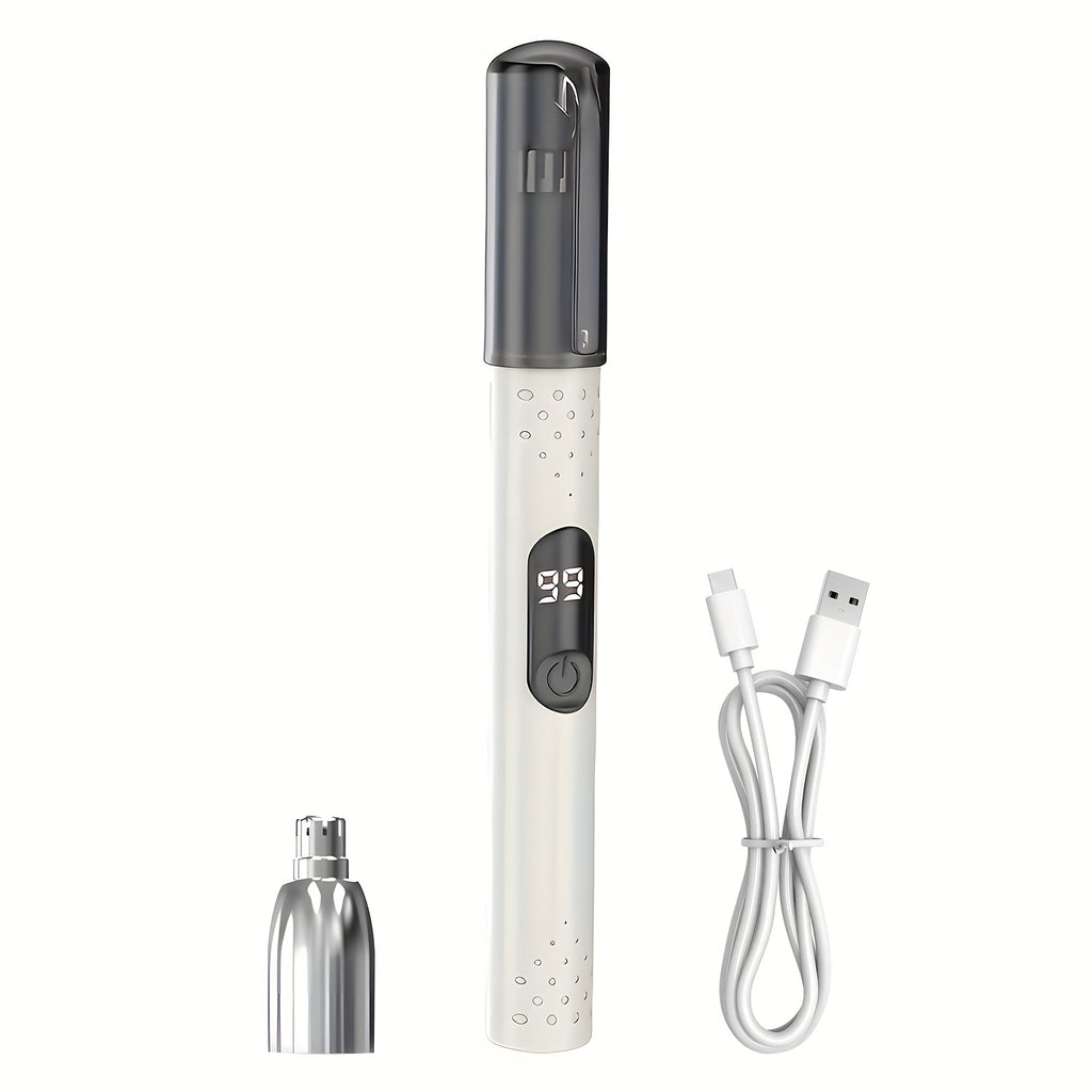 Electric Nose Hair Trimmer USB Rechargeable Unisex - Stainless Steel Painless Trimmer for Nose Ear Eyebrow Hair, Portable Grooming Tool Men Women, Green