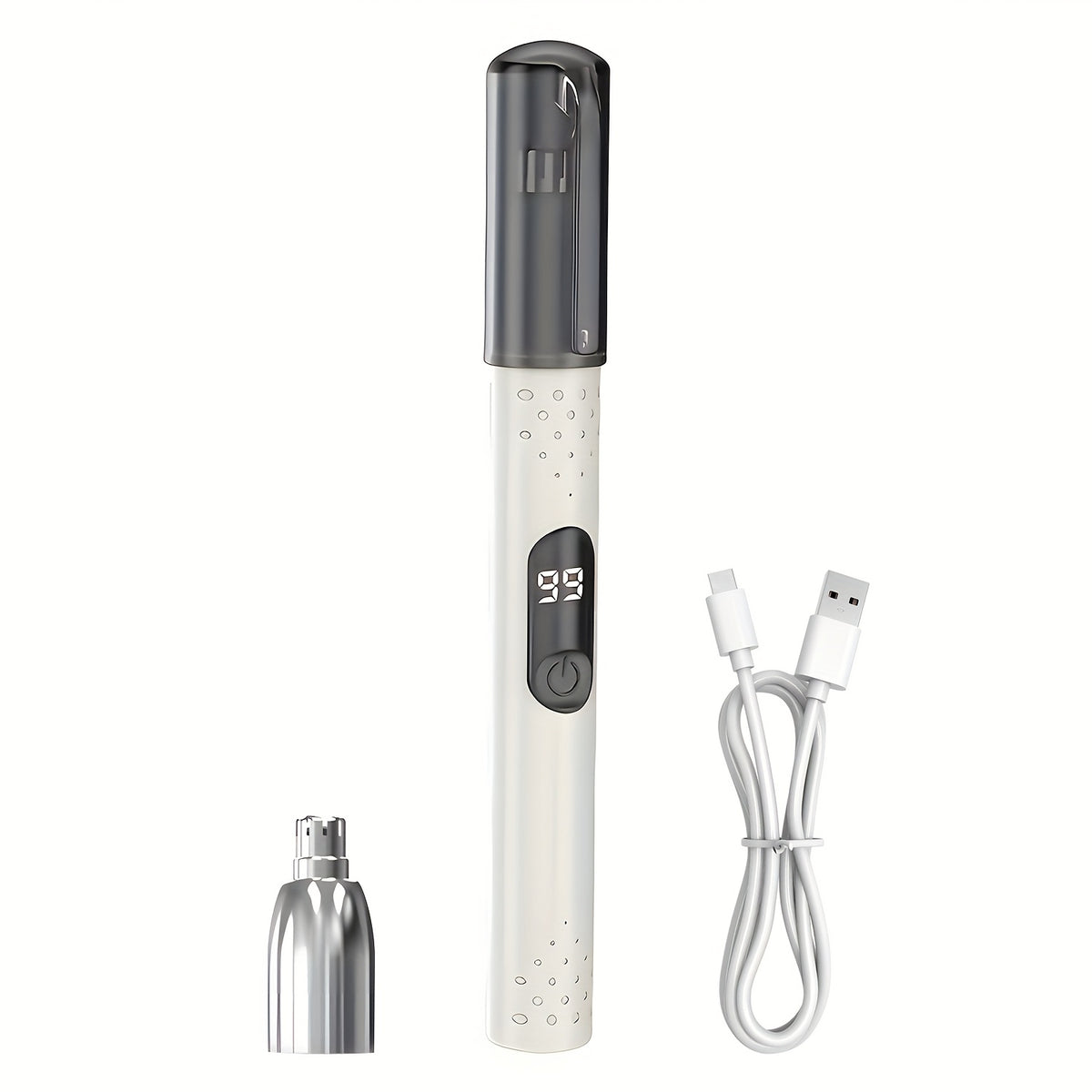 Electric Nose Hair Trimmer USB Rechargeable Unisex - Stainless Steel Painless Trimmer for Nose Ear Eyebrow Hair, Portable Grooming Tool Men Women, Green