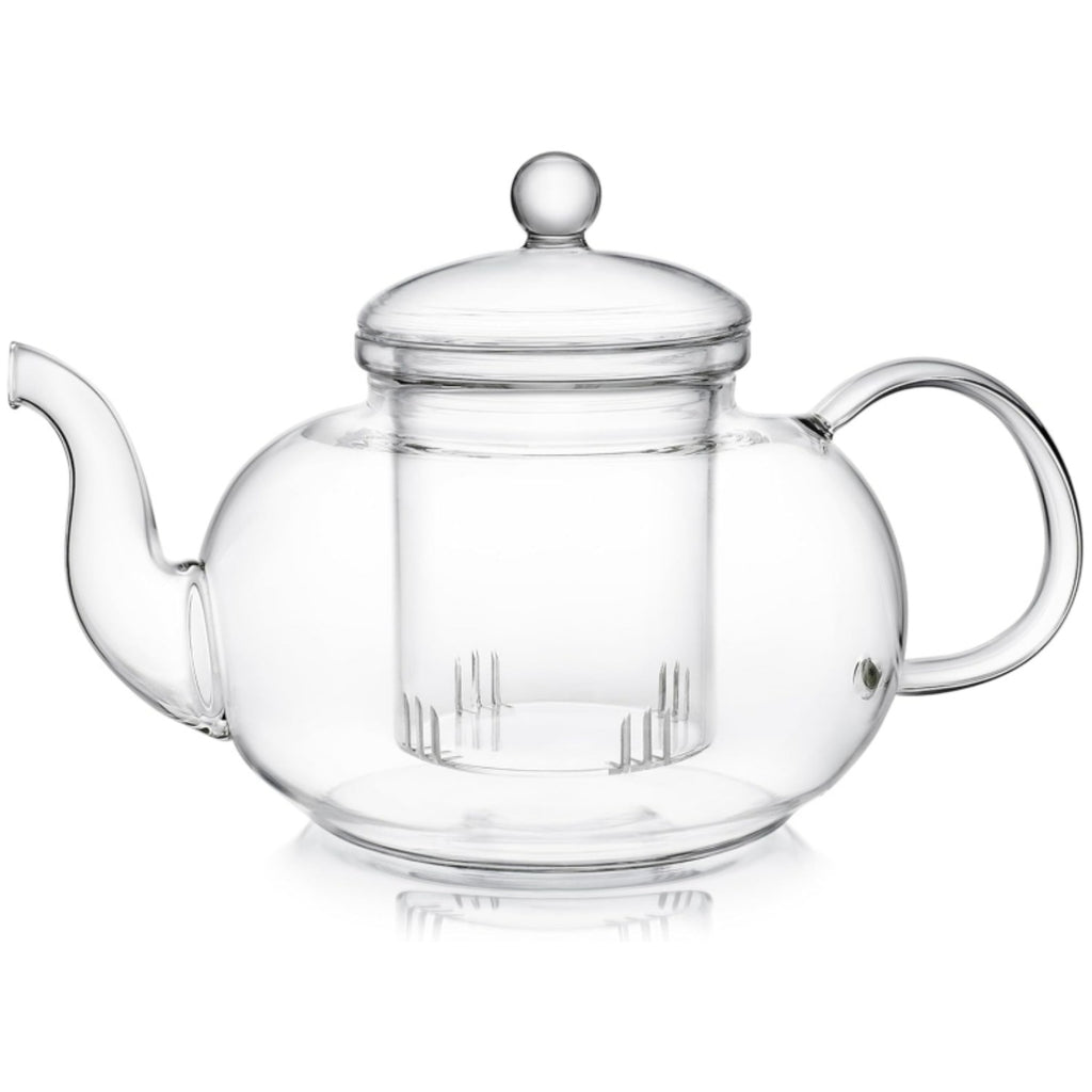 1000ml Borosilicate Glass Teapot with Removable Infuser – Gooseneck Loose Leaf Tea Pot, Microwave & Stovetop Safe, Gift Box Included (Teapot Only or Set with 4 Cups)