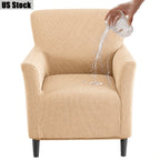 Elastic Stretch Armchair Sofa Cover, Corn Velvet Knit Non-Slip Solid Color Sofa Slipcover Protective Cover for Small Single Armrest Chair Living Room Pet-Friendly