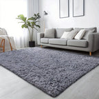 Velvet Shag Area Rug with Non-Slip Backing – Super Soft Plush Indoor Carpet for Living Room, Bedroom & Kitchen, Tie-Dye & Solid Colors, 5 Sizes