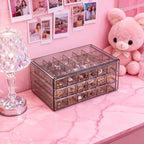Acrylic Jewelry Storage Box 72/120 Slots Layered Organizer – Large Capacity Display Case for Earrings, Necklaces, Bracelets, Rings & Watches – Clear Stackable Jewelry Organizer Box for Women
