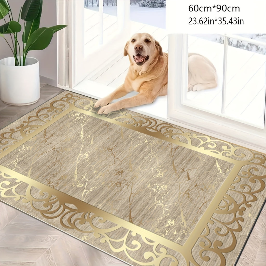 Golden Texture Cashmere-Feel Anti-Slip Area Rug – Washable Soft Rug for Living Room, Bedroom, Dining Room, Home Office & More | Multiple Sizes