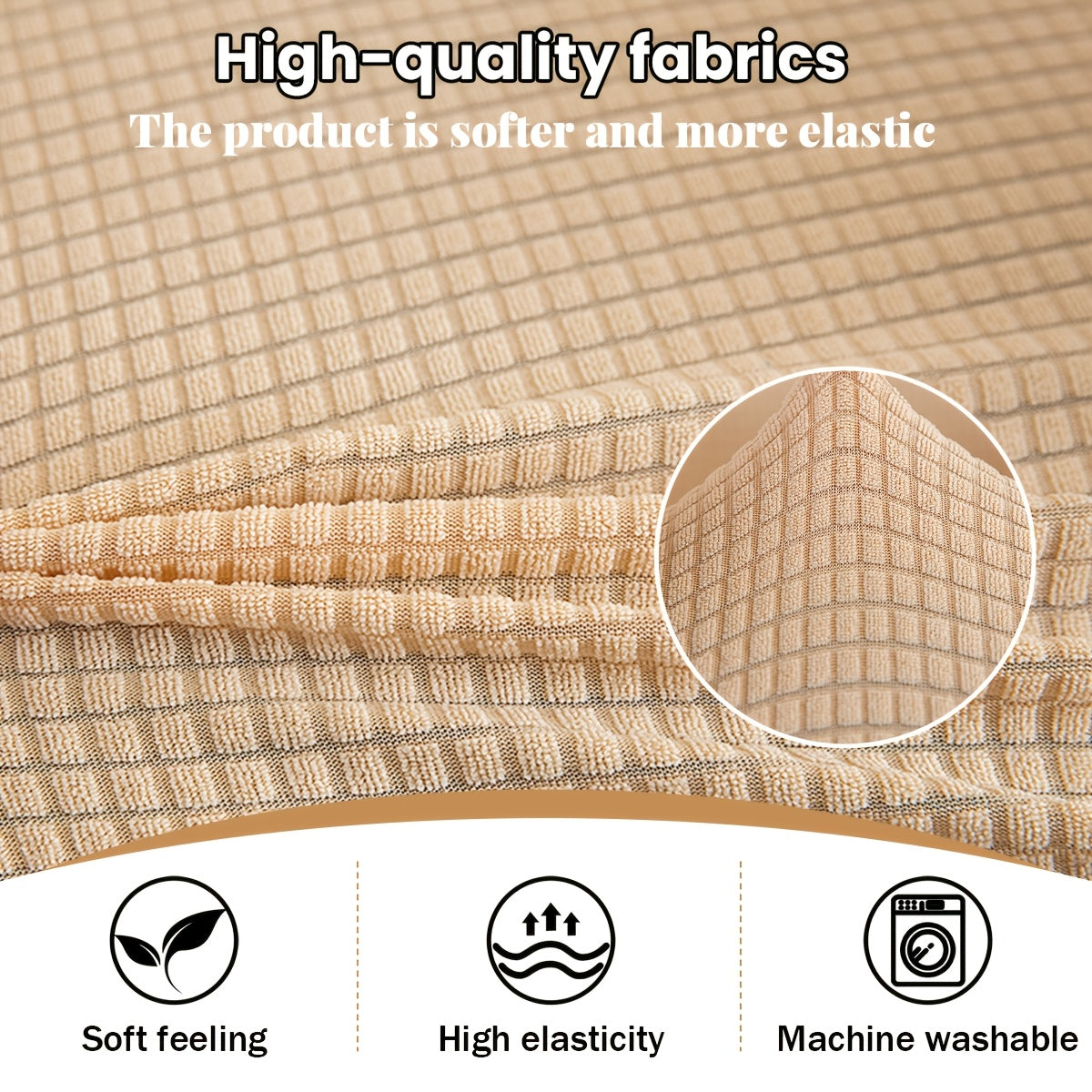 Elastic Stretch Armchair Sofa Cover, Corn Velvet Knit Non-Slip Solid Color Sofa Slipcover Protective Cover for Small Single Armrest Chair Living Room Pet-Friendly