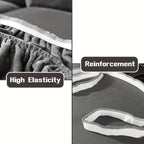 Velvet Recliner Chair Cover 4-Piece Set with Armrest Covers & Storage Bag | Soft Stretch Elastic Slipcover Furniture Protector for Single Recliner, Light Grey