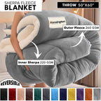 480GSM Heavy Sherpa Fleece Blanket Double-Sided Reversible Warm Throw for Couch Bed Office Travel All Season Comfort Sofa Decoration Holiday Gift