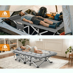 Portable Folding Camping Bed 28in Wide Heavy Duty 510 710 lbs with Optional Mattress Cushion Pillow Carry Bag Cot for Office Nap Beach Yard RV Adult