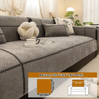 Chenille Sofa Seat Cover Non-Slip Pet Friendly Machine Washable All Season - Sofa Cushion Cover with Lace Belt for 1 2 3 4 Seater Armrest Backrest 3 Colors