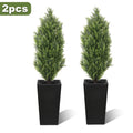 Artificial Pine Tree Set of 2 – Faux Greenery Shaped Christmas Trees for Indoor & Outdoor, Courtyard, Front Door & Holiday Decor
