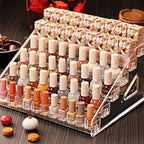 Stackable Nail Polish Storage Box, 5 & 6-Tier Clear Organizer for Nail Polish, Makeup & Beauty Accessories — Space-Saving Vanity & Countertop Display