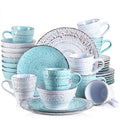 32 Piece White Porcelain Dinnerware Set Embossed Flower Microwave Dishwasher Oven Safe Plates Bowls Service for 8 Wedding Anniversary Gift