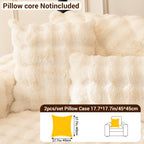 Bubble Faux Rabbit Fur Sofa Cover Non-Slip Stretchable 3/4 Seat Slipcover – Silicone Grip Breathable Furniture Protector for Living Room, Bed & Dorm, Machine Washable in Beige, Dark Grey & Khaki