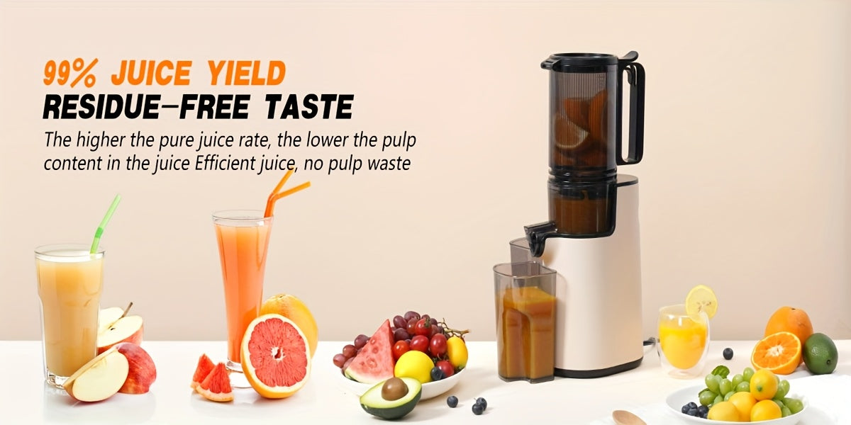 Cold Press Juicer 2-in-1 Masticating Slow Juicer 45oz Large Capacity, 350W with Extra-Large Feed Chute, 50 RPM Nutrient-Preserving Technology – Easy Clean Juicer for Vegetables & Fruits, Black & Pink