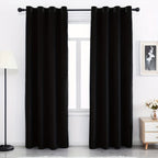 Velvet Curtains 52” Wide – Soft Grommet Thermal Insulated Light Filtering Velvet Window Panels for Bedroom | 2-Panel Set in 14 Colors & 7 Lengths
