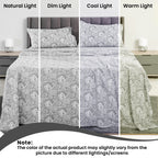 Paisley Bed Sheet Sets Queen King Twin Full Cal King – Soft Brushed Microfiber Deep Pocket Fitted Sheet & Pillowcases, Wrinkle Free