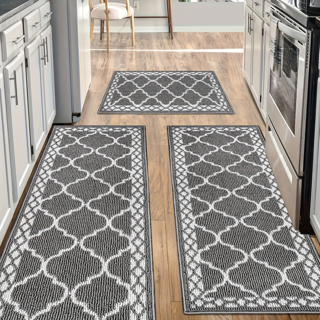 Kitchen Mat Flannel Soft Comfort Non-Skid Washable Farmhouse Floor Mat – Anti-Fatigue Kitchen Rug for Bathroom, Entryway & Indoor Use | Multiple Sizes