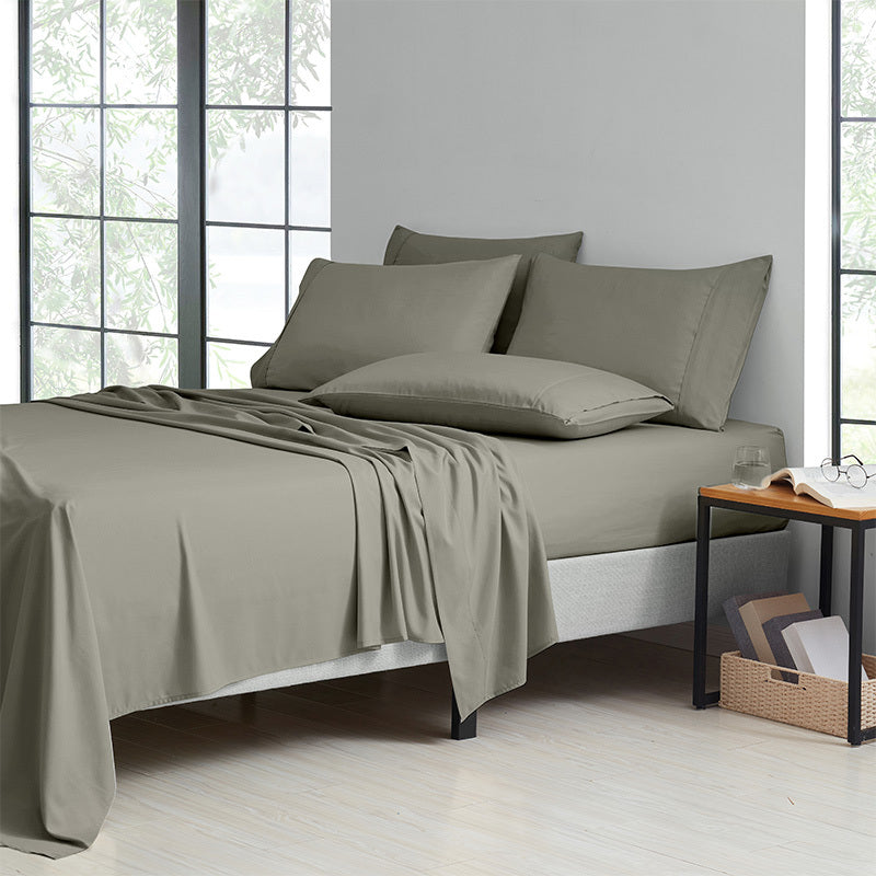 Bamboo Blend Cooling Sheet Set 6-Piece 2000 Thread Count Satin | Deep Pocket 16" Hypoallergenic Breathable Bed Sheets, Twin Full Queen King Cal King, 20 Colors