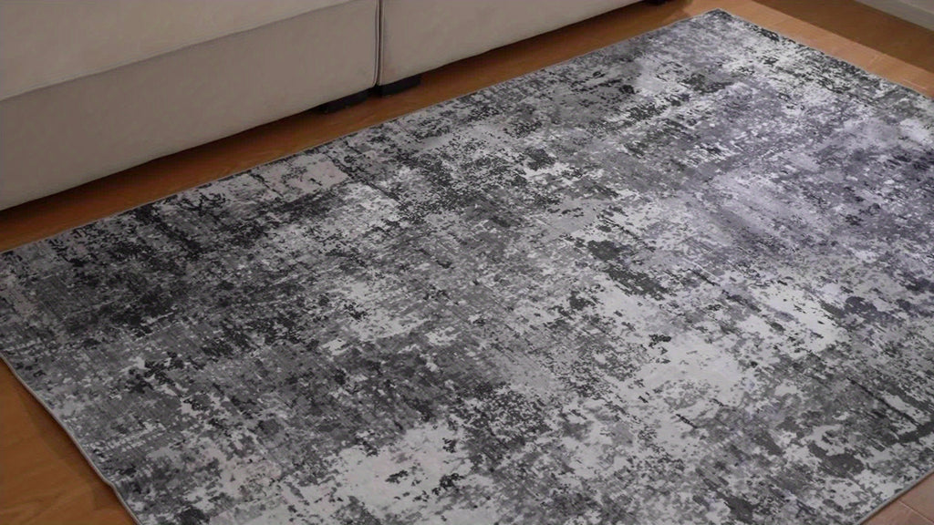 Washable Vintage Abstract Area Rug – Non-Slip, Foldable, Ultra-Soft | Gray | 5 Sizes