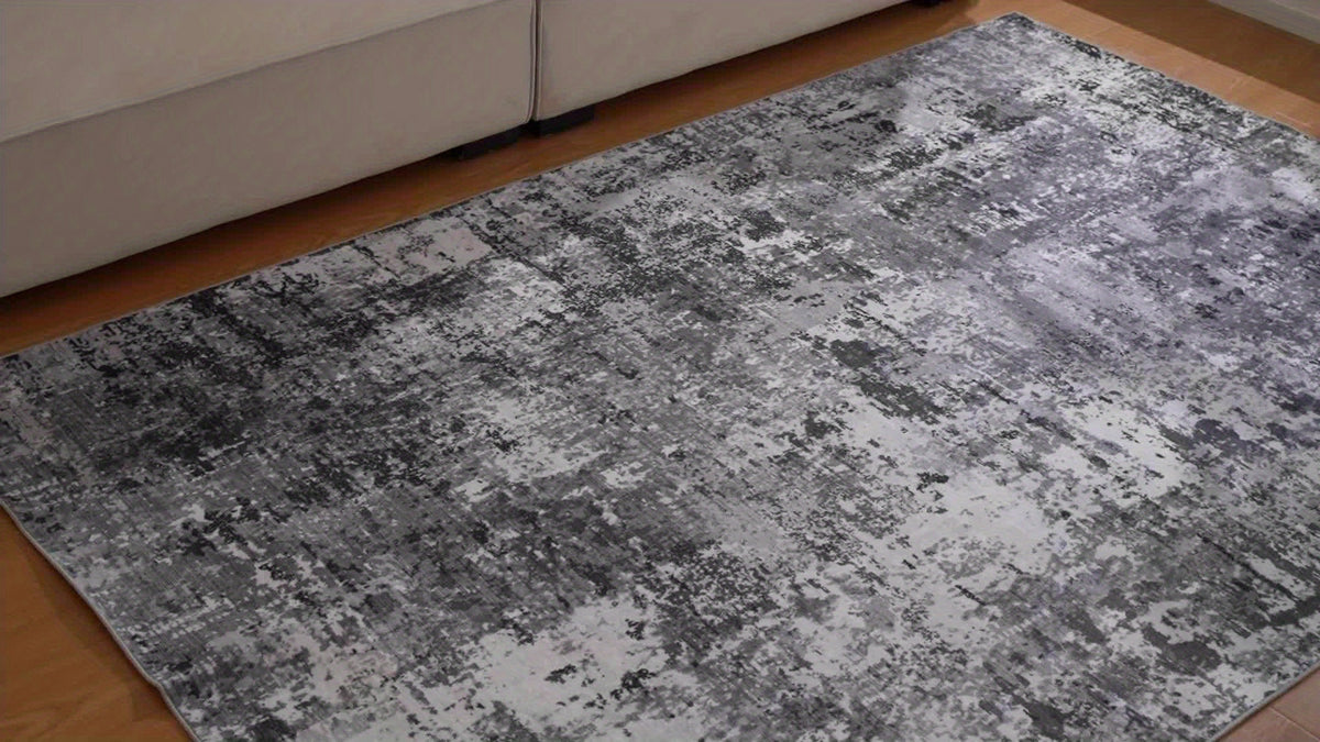 Washable Vintage Abstract Area Rug – Non-Slip, Foldable, Ultra-Soft | Gray | 5 Sizes