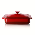 Large Ceramic Casserole Dish with Lid 4 Quart Rectangular Stoneware Baking Pan 9x13 Inch Oven Safe Dishwasher Safe Lasagna Pan for Baking Serving