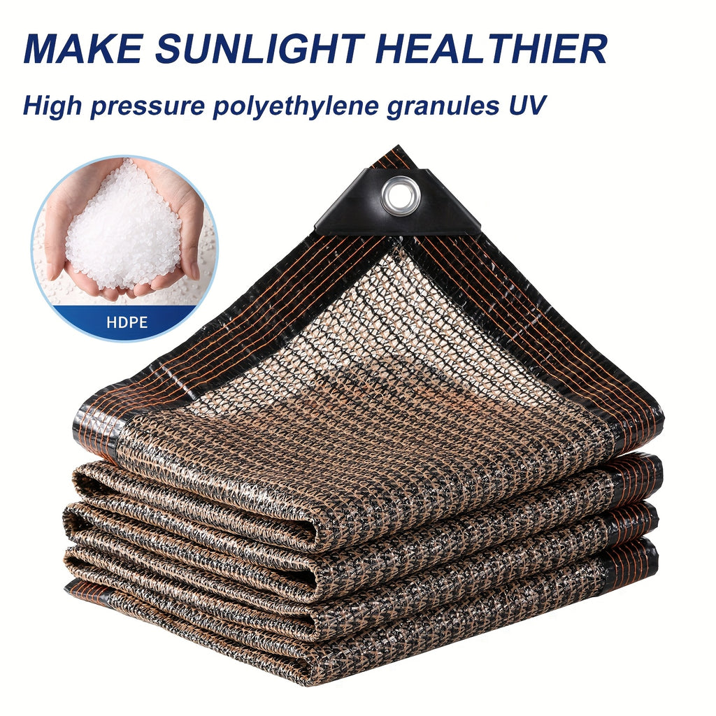 Anti-UV Sunshade Net for Garden, Greenhouse, Pergola & Terrace – Durable Sun Protection Shade Cloth for Plants & Outdoor Spaces | Brown & Black, Multiple Sizes