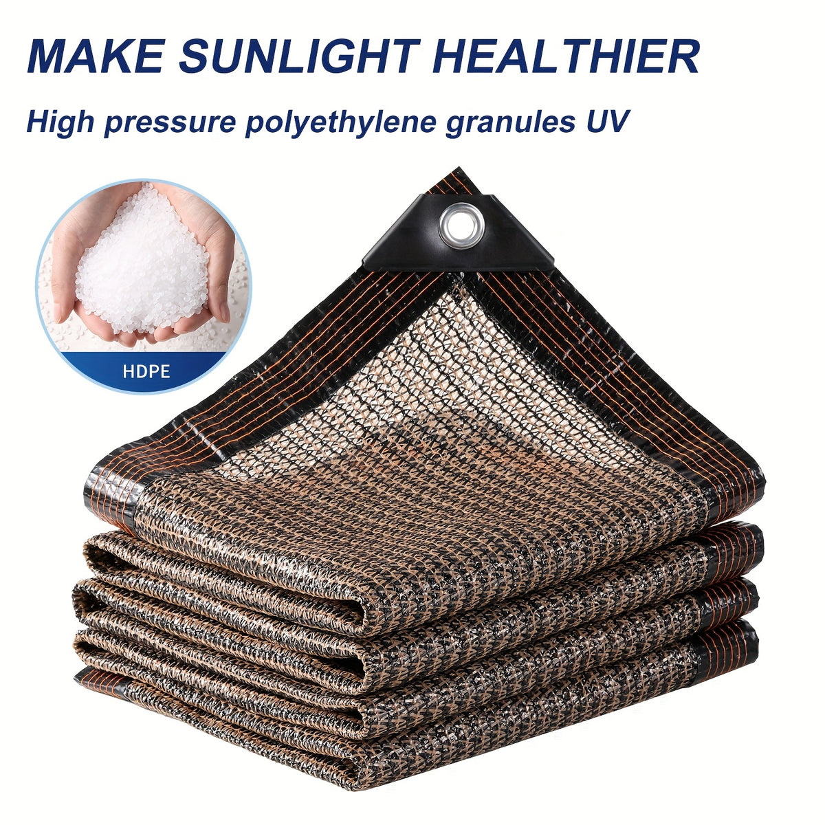 Anti-UV Sunshade Net for Garden, Greenhouse, Pergola & Terrace – Durable Sun Protection Shade Cloth for Plants & Outdoor Spaces | Brown & Black, Multiple Sizes